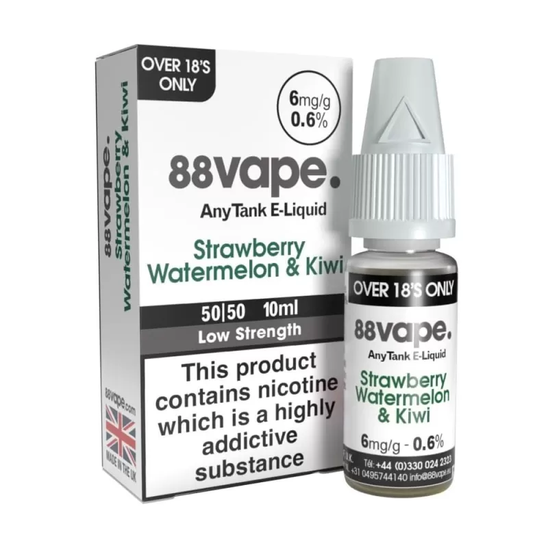 Strawberry Watermelon & Kiwi E-Liquid Anytank Series by 88vape (10ml) - 3mg