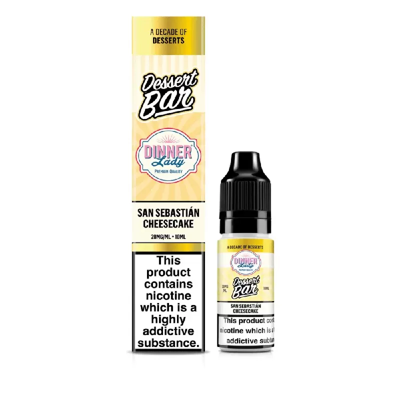 Dinner Lady Dessert Bar Salts Nic Salt E-Liquid San Sebastian Cheesecake - Nicotine Strength#20mg>10mg>5mg (A5A082)