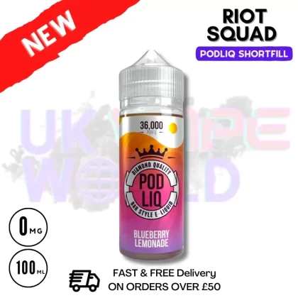 Blueberry Lemonade – Riot Squad Pod Liq Shortfill Juice 80ML Eliquid