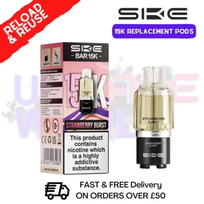 Strawberry Burst SKE 15K Replacement POD – £6.99