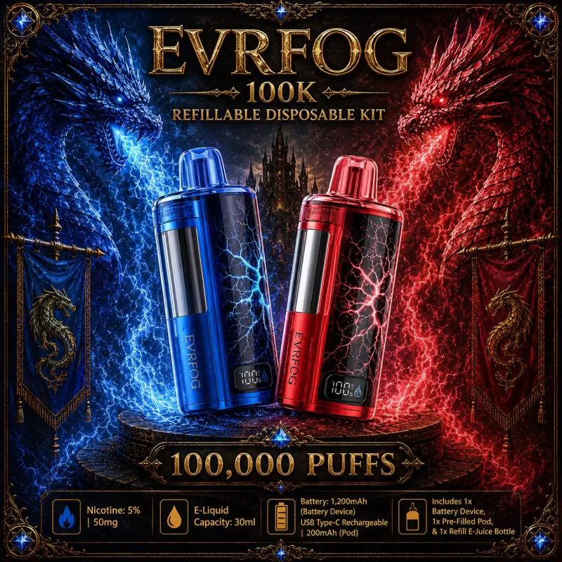 EVRFOG 100K Refillable Disposable KIT - Grape Slush (Texas Compliant)