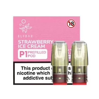 STRAWBERRY ICE CREAM ELF BAR MATE P1 PREFILLED POD - Eliquidsupply