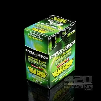 Cyclones Mean Green Flavored Herbal Cones With Wooden Tips 24/Box