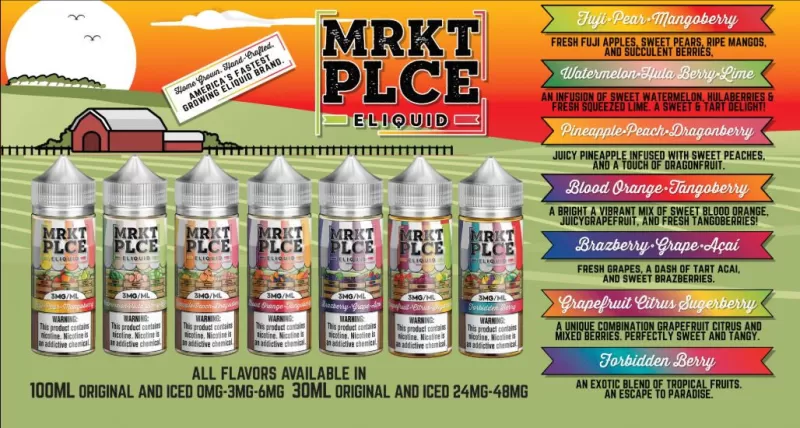 MRKT PLCE E-Liquid 100ml - Pineapple Peach Dragonfruit ICED / 3mg - Vapeciga - Image 3