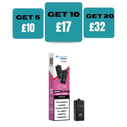 Pack of 2 Hayati Mini Ultra 1500 Prefilled Pods (2x750 Puffs) - Blueberry Straw Menthol