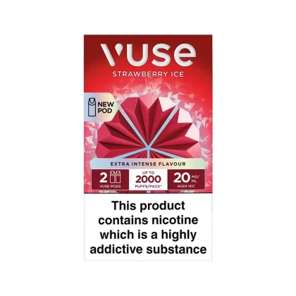Vuse Extra Intense Strawberry Ice Pods (2 Pack) - Strength#20mg>10mg