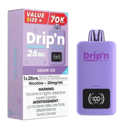 Drip’n by Envi 26ML Disposable Vape – 70K Puffs – Grape Ice