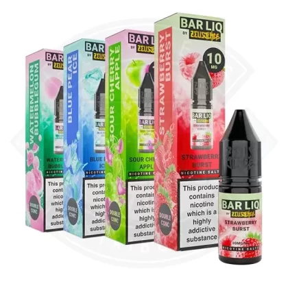 Zeus Juice Barliq Salt 10ml (10mg) - Flavours#Berry Lemonade>Blackcurrant Juice>Blue Pear Ice>Blueberry Sour Razz>Cola Ice>Fizzy Cherry>Grape Ice>Minty Menthol>Peach Ice>Passionfruit Orange