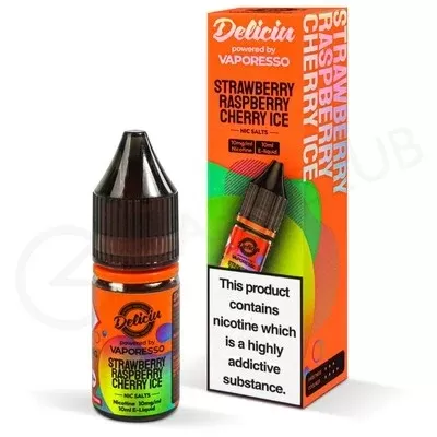 Strawberry Raspberry Cherry Ice Nic Salt E-Liquid by Deliciu - Ecigpremium