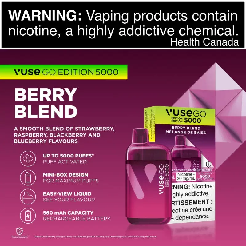 VUSE GO 5000 – BERRY BLEND - Nicotine Strength#20 mg/mL