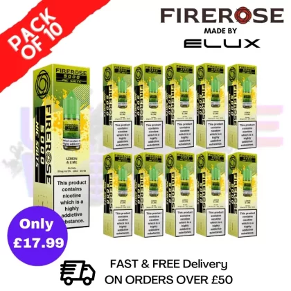 Lemon Lime Firerose 5000 Nic Salt Box Of 10