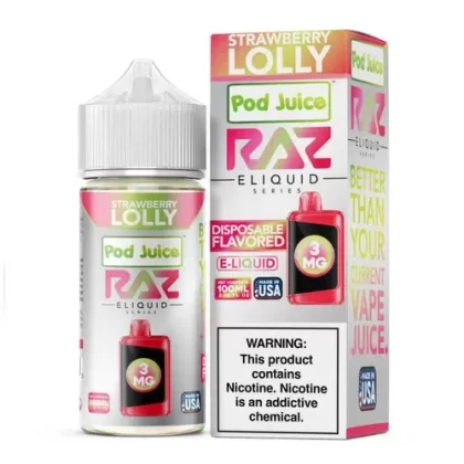 Pod Juice x RAZ Strawberry Lolly Tobacco Free Nicotine E-Juice 100ml