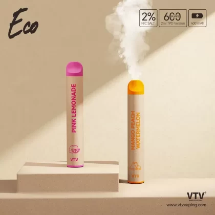 Original VTV Eco Disposable Vape Pen Device 600 Puffs 400mah with TPD Version ( )