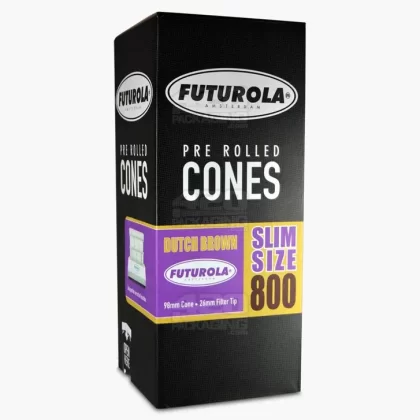 FUTUROLA | Slim Size Pre-Rolled Cones | 98mm – Dutch Brown Paper – 800 Count