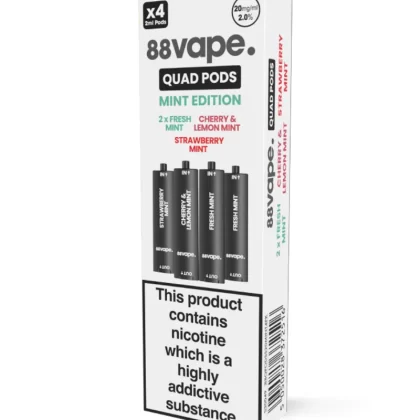 88Vape Quad Mint Edition Pods (x4) - 20mg (2%) - Exp 10/09/26