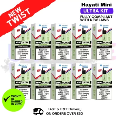 Sour Apple Hayati Mini Ultra 1500 Box Of 10