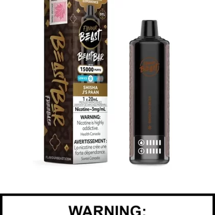 Shisha J’s Paan Low Ice Flavour Beast Beast Bar 15K Disposable Vape