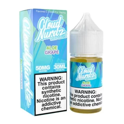 Cloud Nurdz Salts Iced Aloe Grape Synthetic Nicotine 30ml E-Juice