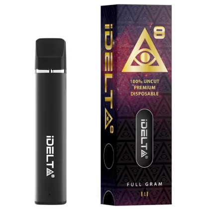 iDELTA8 Gold – Disposable Delta 8 Vape Pen + CBD 1 and 2 Gram 1:1 - Blackberry Kush (Indica), Blue Dream (Sativa); 1g/1mL, 2g/2mL