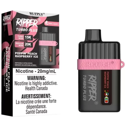 RIPPER TURBO PLUS Disposable Vape – Poppin’ Peach Raspberry Ice