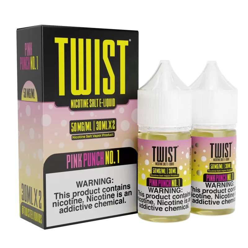 TWIST Nicotine Salt E-Liquid - Pink Punch No.1 - 60ML E-Liquid (Twin 30ML Pack)