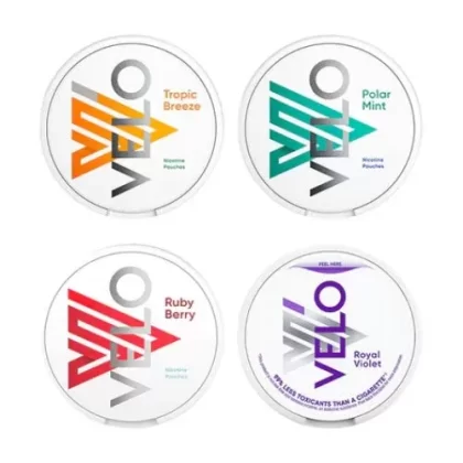 Velo Mini Nicotine Pouches (20 pouches/box) - Flavor#Tropic Breeze-10mg>Ruby Berry-10mg>Polar Mint-10mg>Polar Mint-6mg>Royal Violet-6mg>Ruby Berry-6mg>Tropic Breeze-6mg>Tropic Breeze-4mg>Rub
