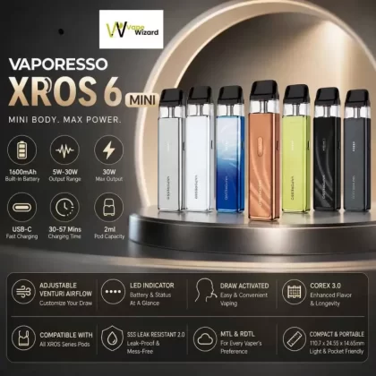 Vaporesso Xros 6 Mini Vape Kit 1600mAh 30W In UAE - Vapewizarddxb