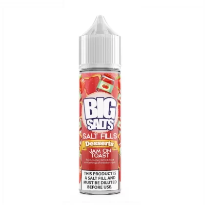 Big Salts Jam On Toast – 60ml Salt Fills E Liquid - 5mg Nic Strength Including 3 x Blue Salt Shots, 10mg Nic Strength Including 3 x Pink Salt Shots