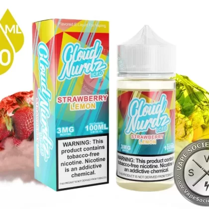 Strawberry Lemon Iced by Cloud Nurdz 100ml - Vape Product, Vape Product (1D8FBC)