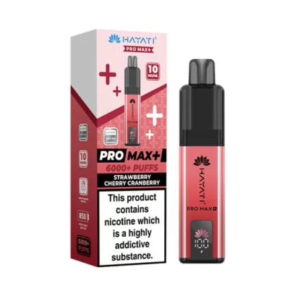 Hayati Pro Max Plus 6000 Puffs 10mg Strawberry Cherry Cranberry - 10mg