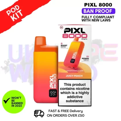 Juicy Peach Pixl 8K 8000 Puff Pod Kit