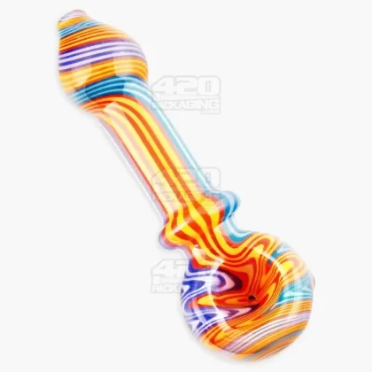 Wig Wag & Swirl Spoon Hand Pipe | 4.5in Long – Glass – Assorted
