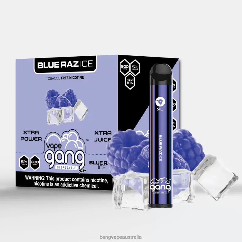 Vape Gang XL Disposable Vapes 600 puffs (Box of 10) 6006N61 Blue Raz Ice – Bang Vape Price - Bangvapeaustralia