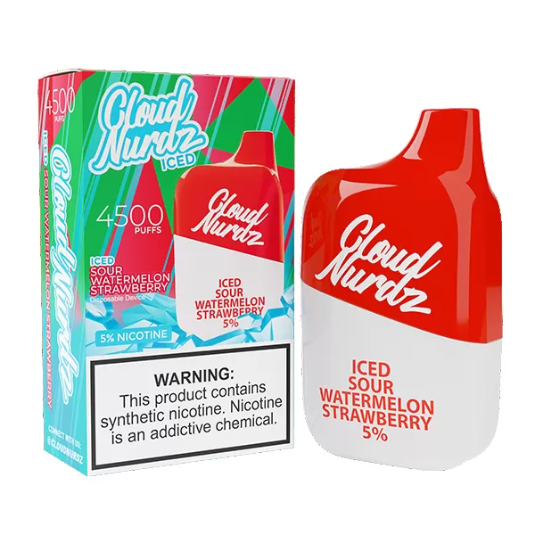 Cloud Nurdz Disposable | 4500 Puffs | 12ml *** - Melon Kiwi ICED - 50mg - Image 2