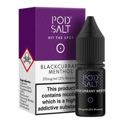 Blackcurrant Menthol Nic Salt E-Liquid by Pod Salt (10ml) - 11mg