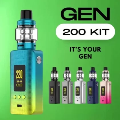 VAPORESSO GEN 200 KIT - COLOR#DARK BLACK>MATTE GREY>AURORA GREEN>SUNSET GLOW>LIGHT SILVER>GRAFFITI BLACK>GRAFFITI SILVER