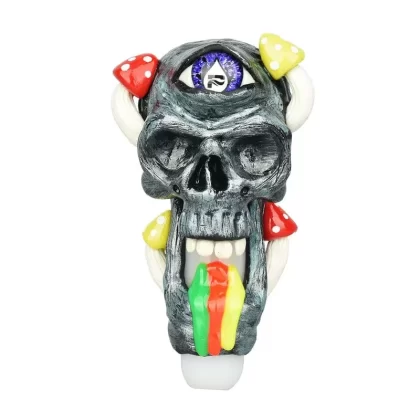 Pulsar Rainbow Puking Skull Spoon Pipe – 5.5″