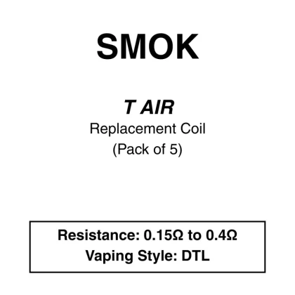 SMOK – TA Replacement Coils – 5pcs/pack - 0.15Ω Dual, Vape Product