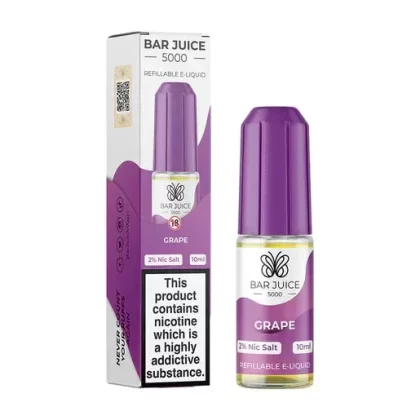 BAR JUICE 5000 Grape Nic Salt 10ml Vape E-Liquid (10mg/20mg) – 50/50 VG/PG