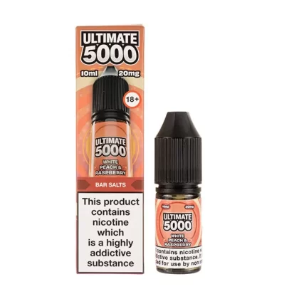 White Peach Raspberry Nic Salt E-Liquid by Ultimate 5000 Bar Salt - 20mg