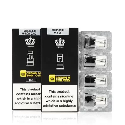 Uwell Crown M Coils - 4 Pack; 0.4/0.8 Ohms Twin Coil, 0.6 Ohms (03ECC8)