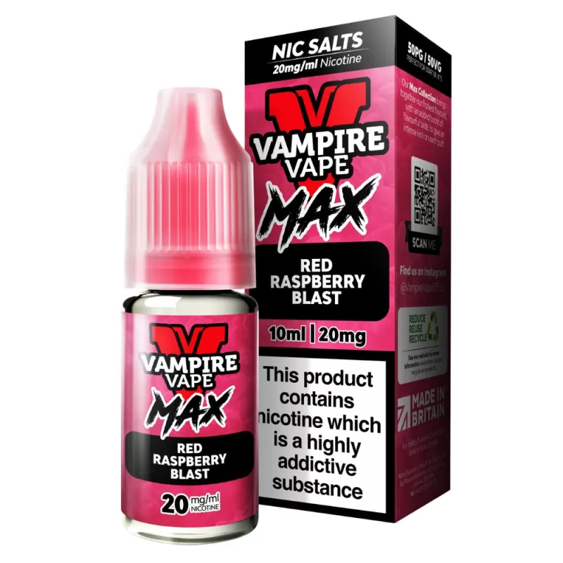 Red Raspberry Blast VV Max Nic Salt E-Liquid by Vampire Vape (10ml) - 10mg