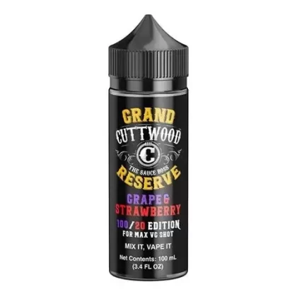 Cuttwood Grand Reserve 100ml Shortfill Vape Juice - Flavour#Grape & Strawberry>Hazelnut Latte>Honeydew Watermelon Ice>Maple Bar Donut>Vanilla Custard Tobacco (C24BEE)