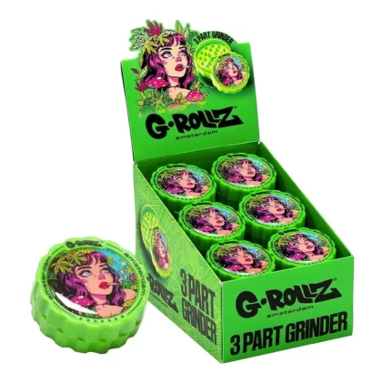 G-Rollz Collector 3-Part Grinder 53mm (18pcs Display) - Reggae - Green