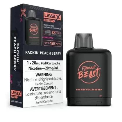 LEVEL X FLAVOUR BEAST BOOST POD 20ML – PACKIN PEACH BERRY