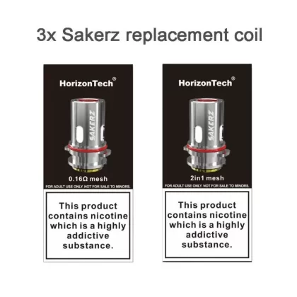 Horizontech Sakerz Replacement Coil (3 Pack) - Ohm#2 IN1 MESHED 0.17OHM>MESHED 0.16OHM