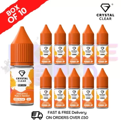 Pineapple Peach Mango Crystal Clear Nic Salt Box Of 10 – Only £17.99