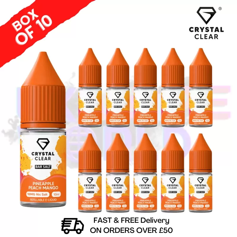 Pineapple Peach Mango Crystal Clear Nic Salt Box Of 10 – Only £17.99