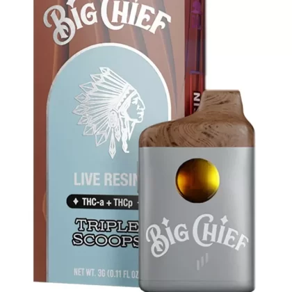Triple Scoops Big Chief Live Resin THC-A+THC-P Disposable Vape 3G - Vape Store