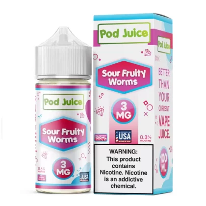 Pod Juice - Sour Fruity Worms - 100ML E-Liquid - 0MG